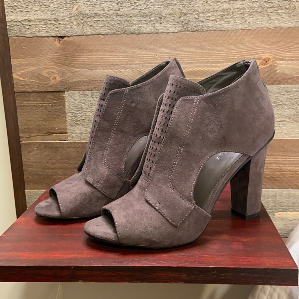 Peep toe booties